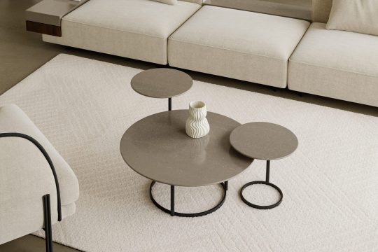 Duna beige galda virsma viesistabā